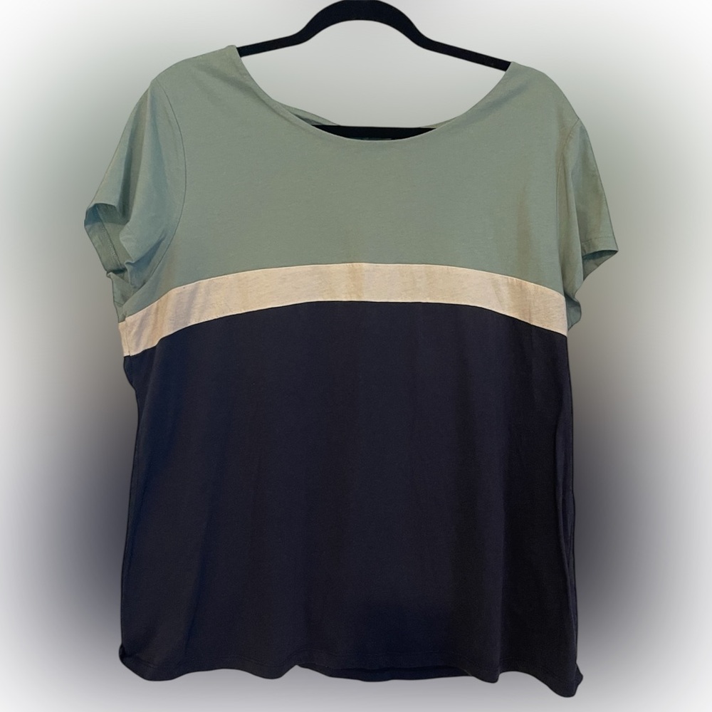 GAP XXL Colorblock Women's Top - Green, Navy, and Cream